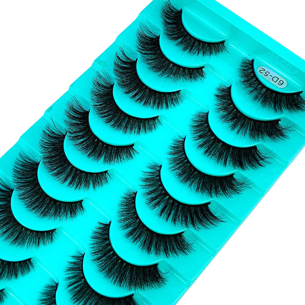 HBZGTLAD Natural Long Cosplay Makeup Cross Full Strip 3D mink False Eyelashes Black Eye Lashes and Cat Eye Lashes 10 pairs