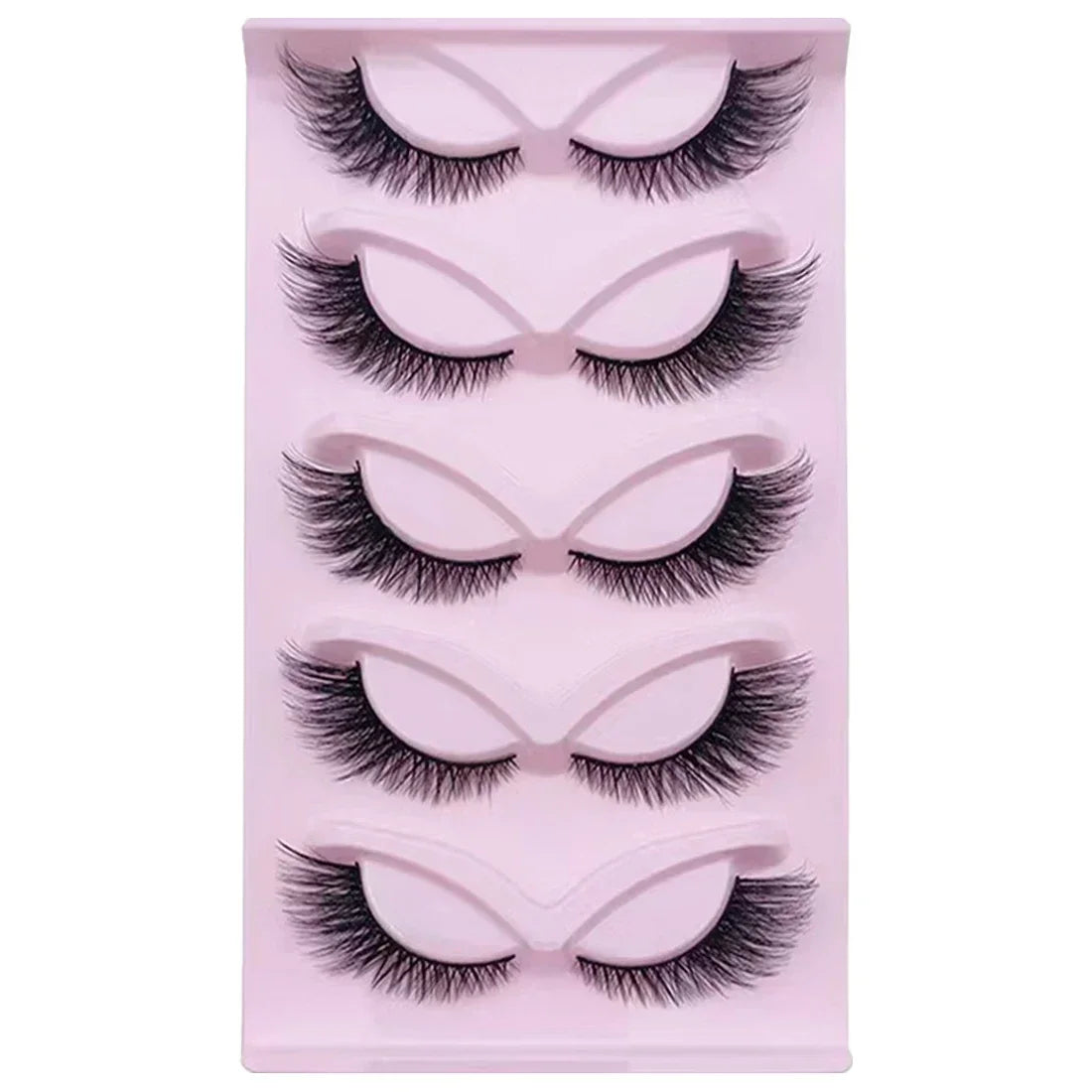 5 Pairs Cat Eye Lashes Wispy Fake Lashes Fluffy Cat Eye Lashes Extensions False Eyelashes