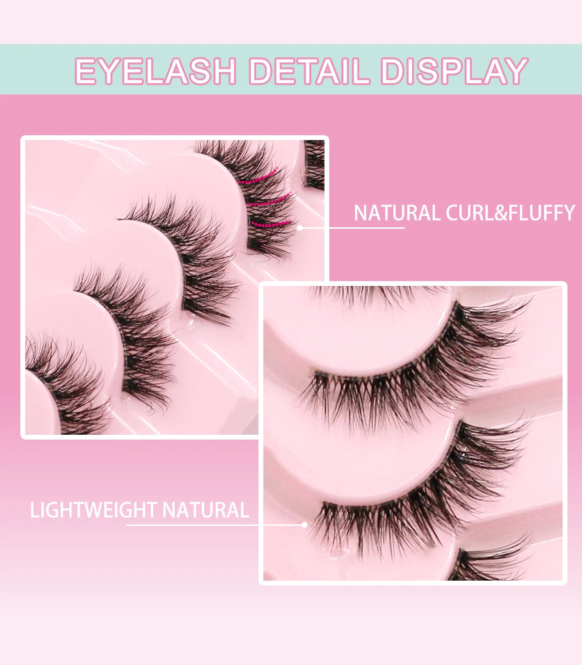 GROINNEYA Cat Eye Lashes Create Natural Look Half Eye Lashes With Winged Ends For Extended Eyelash For Daily Use