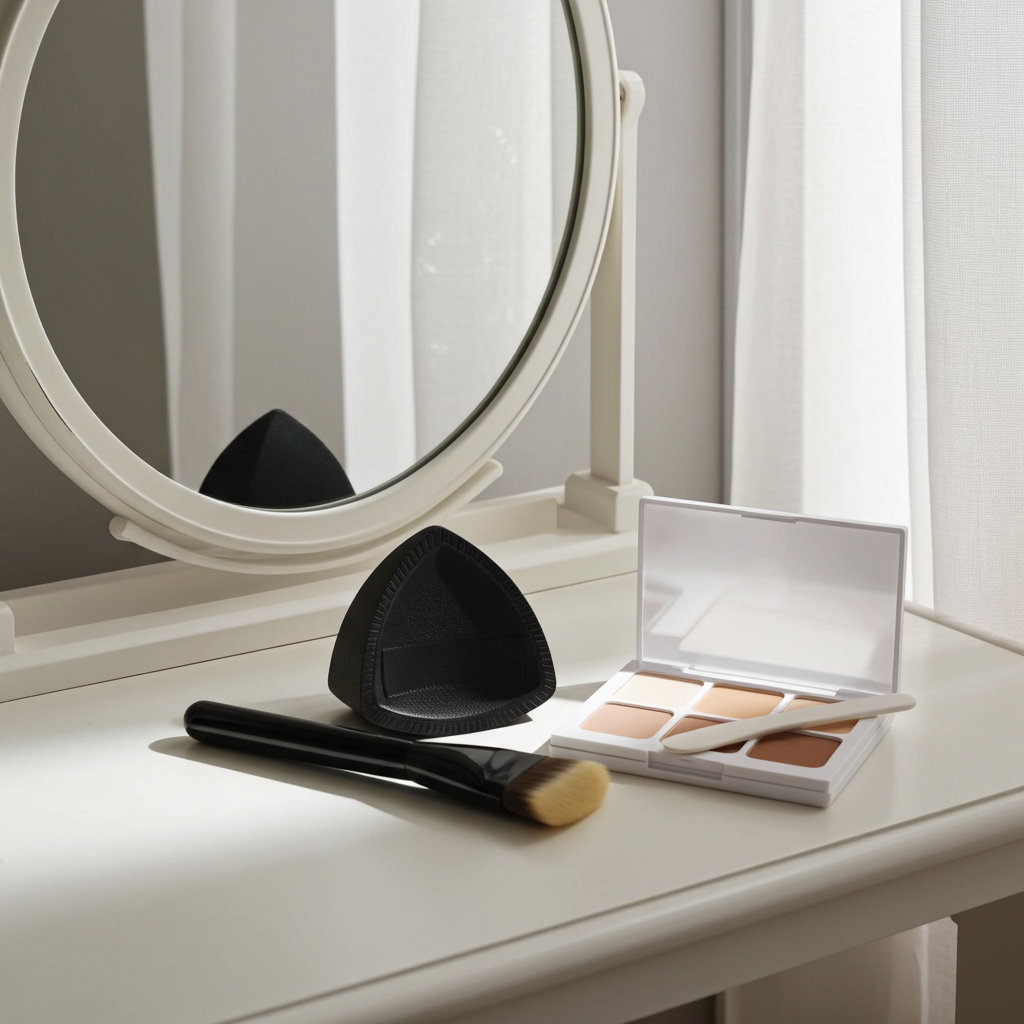 Ultra-thin Foundation Brush Makeup Mixing Palette for Foundation Lipstick Eye Shadow Triangle Cosmetic Puff Make Up Tools Set