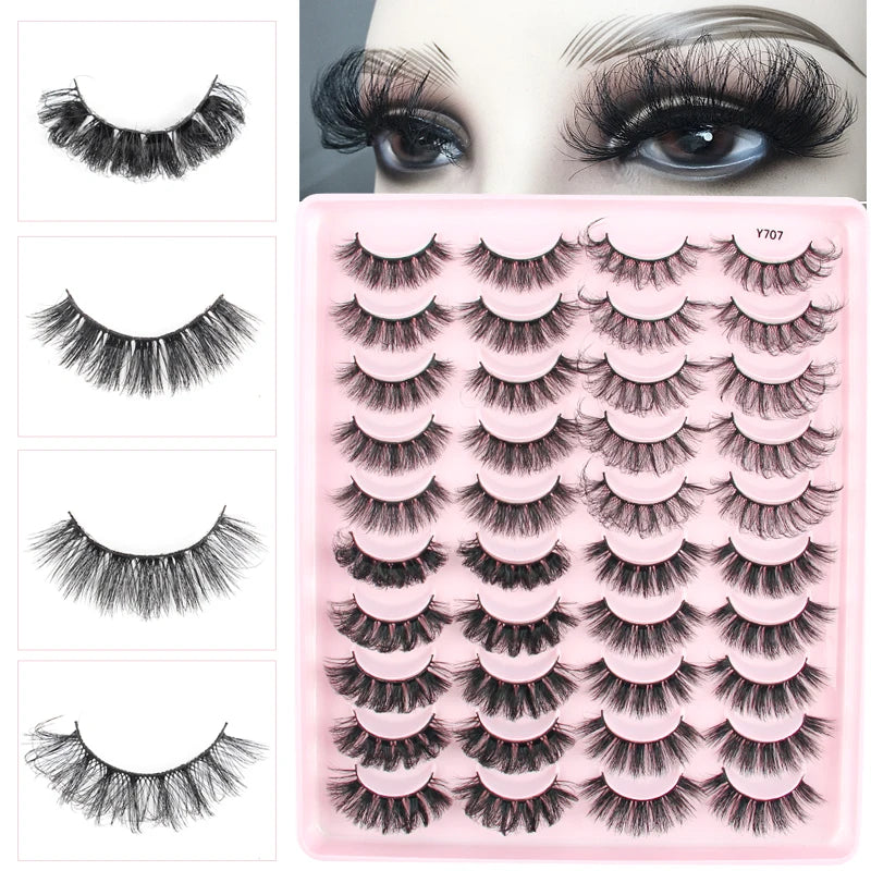 YSDO Half Eye Lashes 3/10/20 Pairs False Eyelashes Natural Faux Mink Lashes Cat Eye Lashes Sets Wing Eyelash Extension Tools