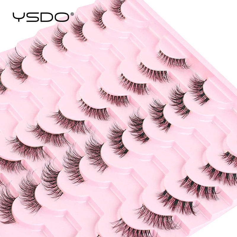 YSDO Half Eye Lashes 3/10/20 Pairs False Eyelashes Natural Faux Mink Lashes Cat Eye Lashes Sets Wing Eyelash Extension Tools