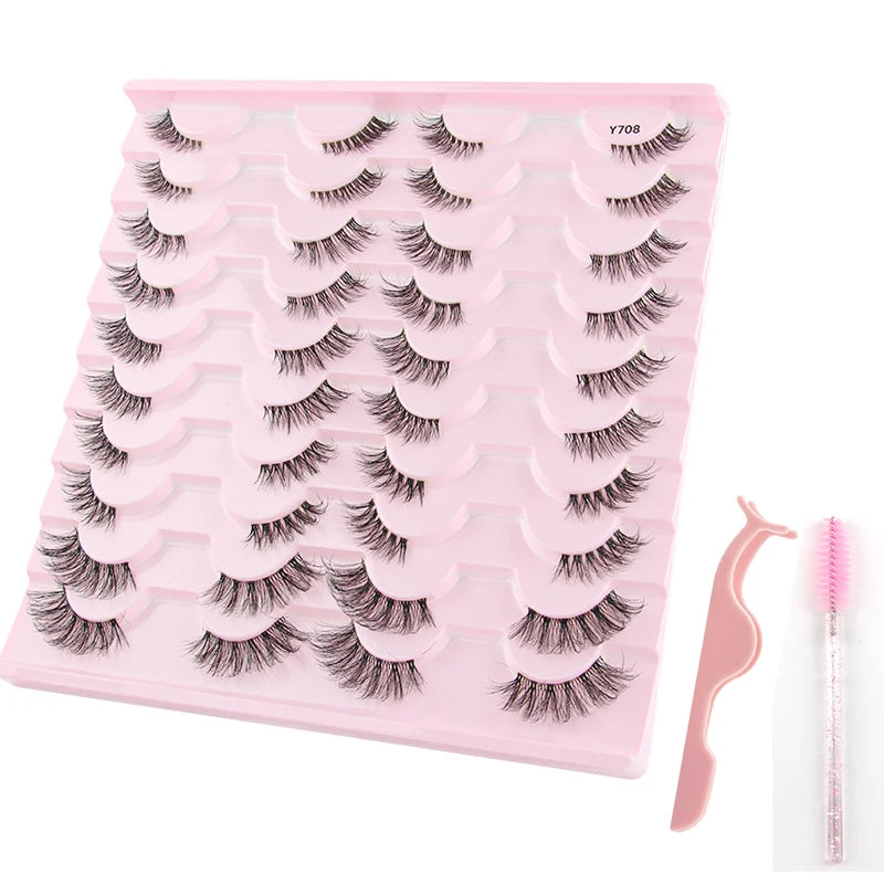 YSDO Half Eye Lashes 3/10/20 Pairs False Eyelashes Natural Faux Mink Lashes Cat Eye Lashes Sets Wing Eyelash Extension Tools