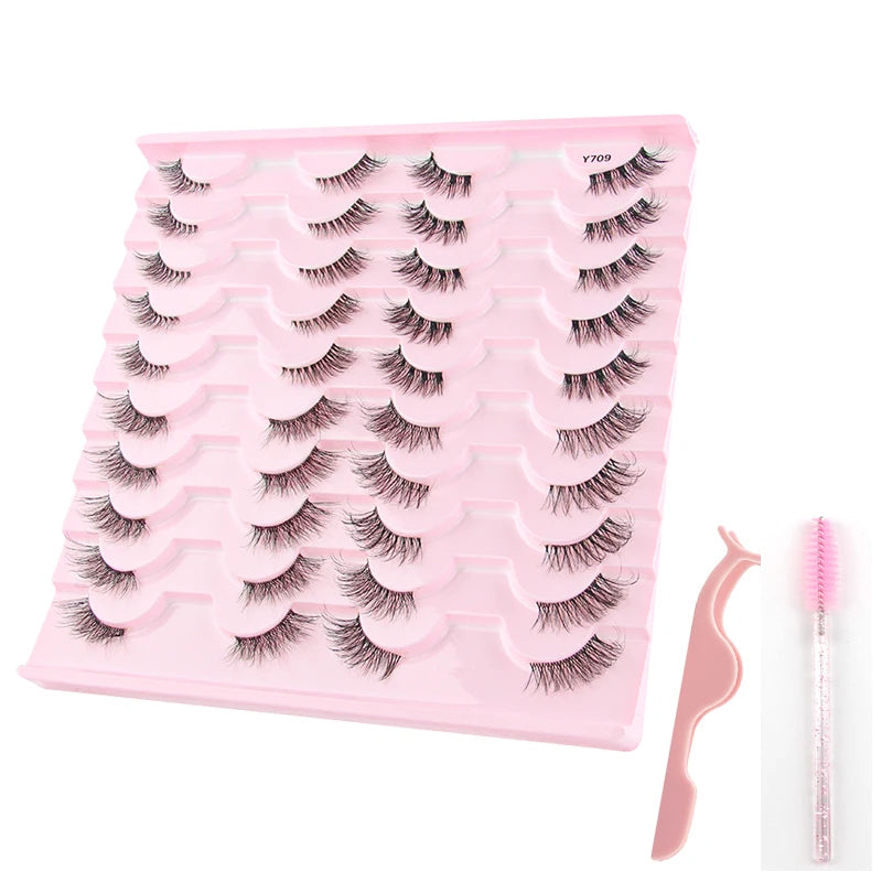YSDO Half Eye Lashes 3/10/20 Pairs False Eyelashes Natural Faux Mink Lashes Cat Eye Lashes Sets Wing Eyelash Extension Tools