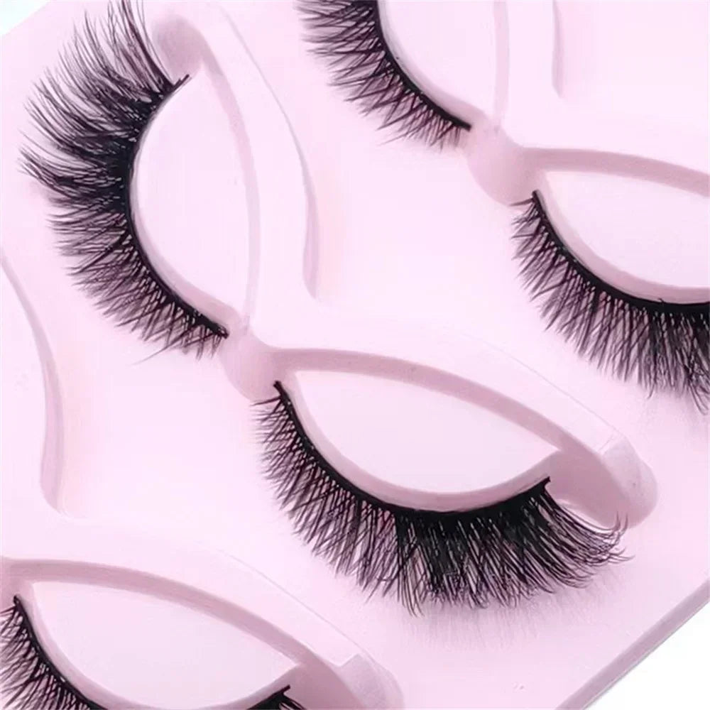 5 Pairs Cat Eye Lashes Wispy Fake Lashes Fluffy Cat Eye Lashes Extensions False Eyelashes
