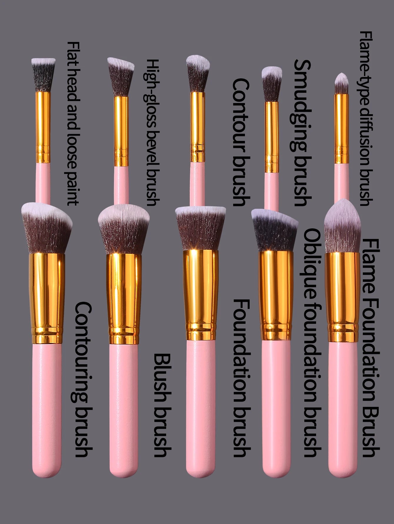 19 sets of pink makeup tools with high appearance standards:10 makeup brushes,3 beauty eggs,3 powder puffs, and 3 mini beauty eggs