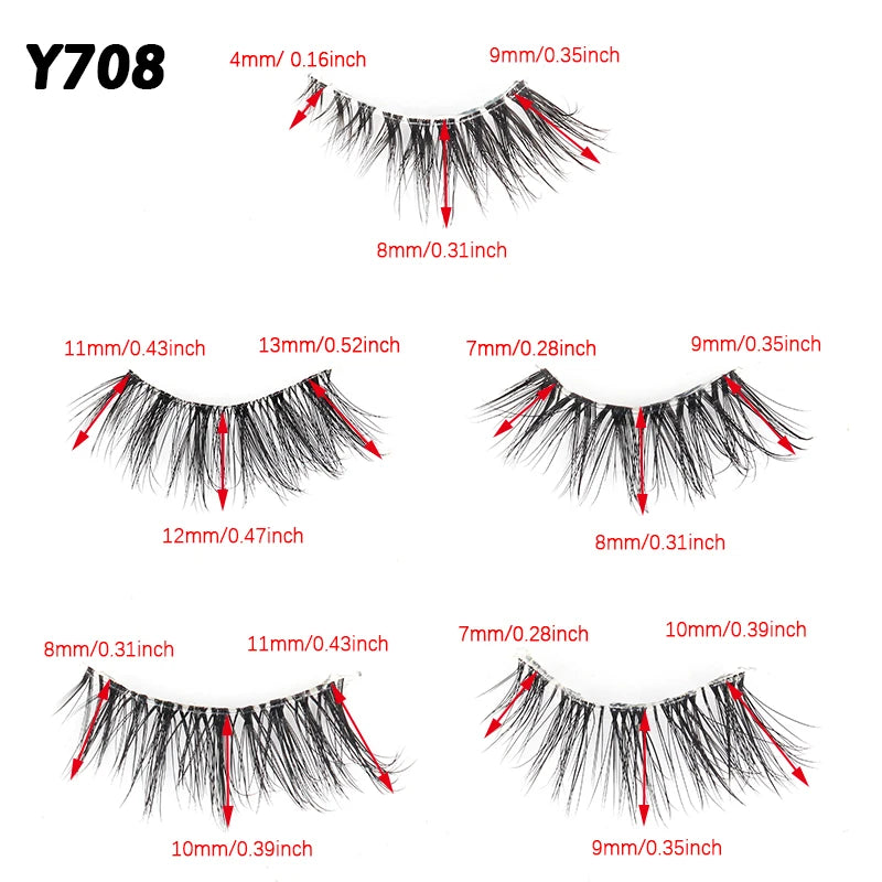 YSDO Half Eye Lashes 3/10/20 Pairs False Eyelashes Natural Faux Mink Lashes Cat Eye Lashes Sets Wing Eyelash Extension Tools