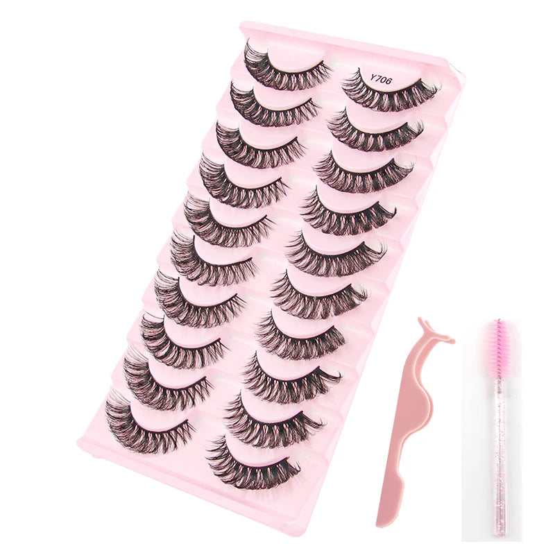 YSDO Half Eye Lashes 3/10/20 Pairs False Eyelashes Natural Faux Mink Lashes Cat Eye Lashes Sets Wing Eyelash Extension Tools