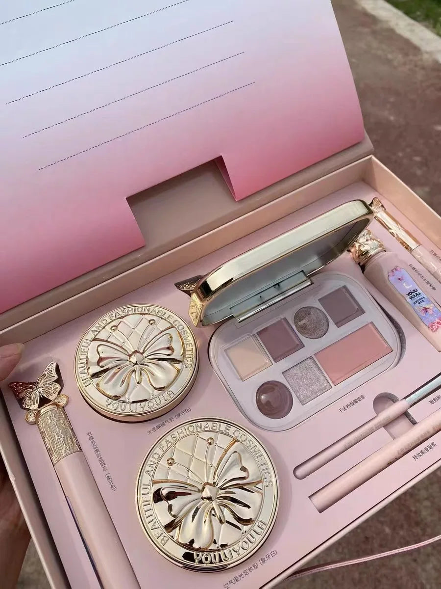 Make Up Sets Cosmetics Full Set Makeup Kit Lipstick Eyeshadow Eyebrow Pen Air Cushion BB Cream Mascara 9 Pcs Makeup Gift Box