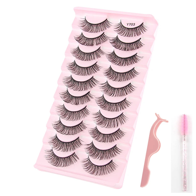 YSDO Half Eye Lashes 3/10/20 Pairs False Eyelashes Natural Faux Mink Lashes Cat Eye Lashes Sets Wing Eyelash Extension Tools