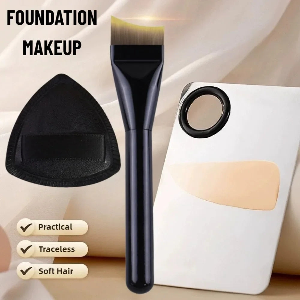 Ultra-thin Foundation Brush Makeup Mixing Palette for Foundation Lipstick Eye Shadow Triangle Cosmetic Puff Make Up Tools Set