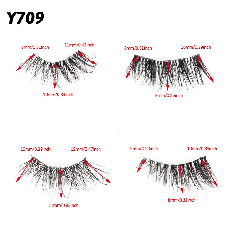 YSDO Half Eye Lashes 3/10/20 Pairs False Eyelashes Natural Faux Mink Lashes Cat Eye Lashes Sets Wing Eyelash Extension Tools