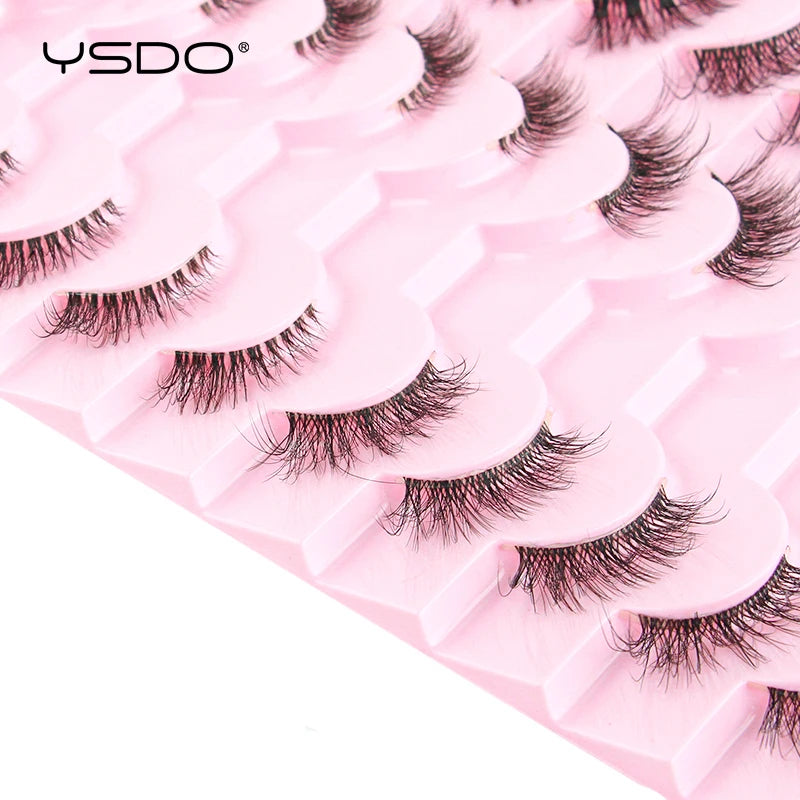 YSDO Half Eye Lashes 3/10/20 Pairs False Eyelashes Natural Faux Mink Lashes Cat Eye Lashes Sets Wing Eyelash Extension Tools