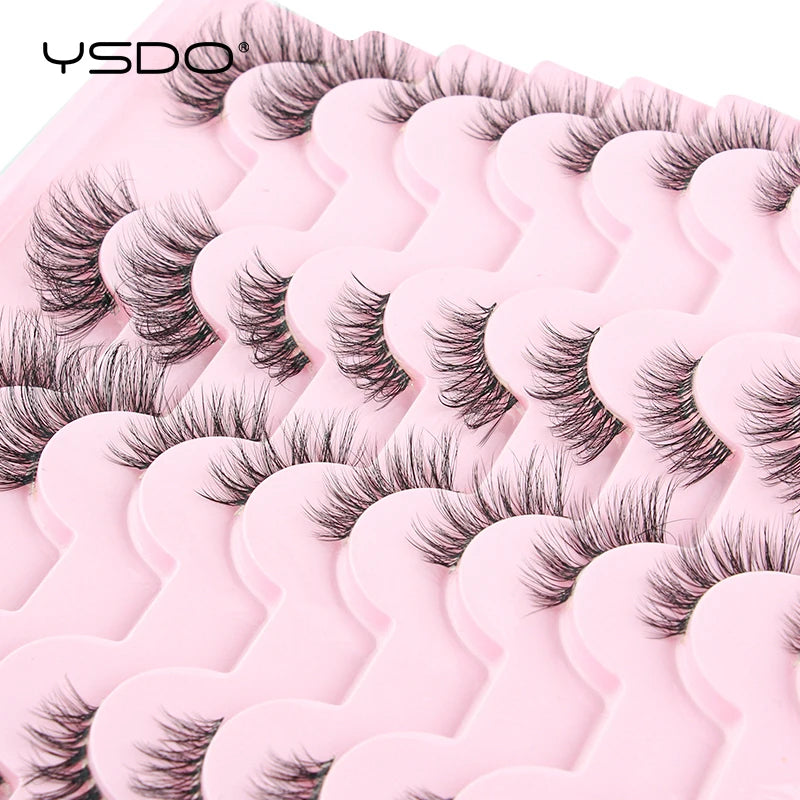 YSDO Half Eye Lashes 3/10/20 Pairs False Eyelashes Natural Faux Mink Lashes Cat Eye Lashes Sets Wing Eyelash Extension Tools