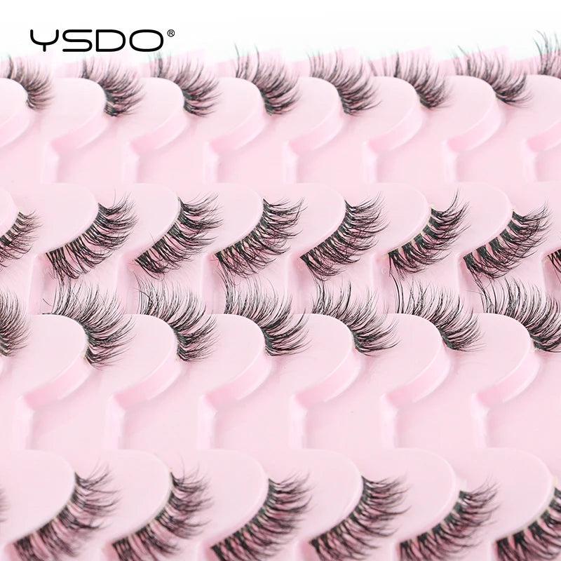 YSDO Half Eye Lashes 3/10/20 Pairs False Eyelashes Natural Faux Mink Lashes Cat Eye Lashes Sets Wing Eyelash Extension Tools