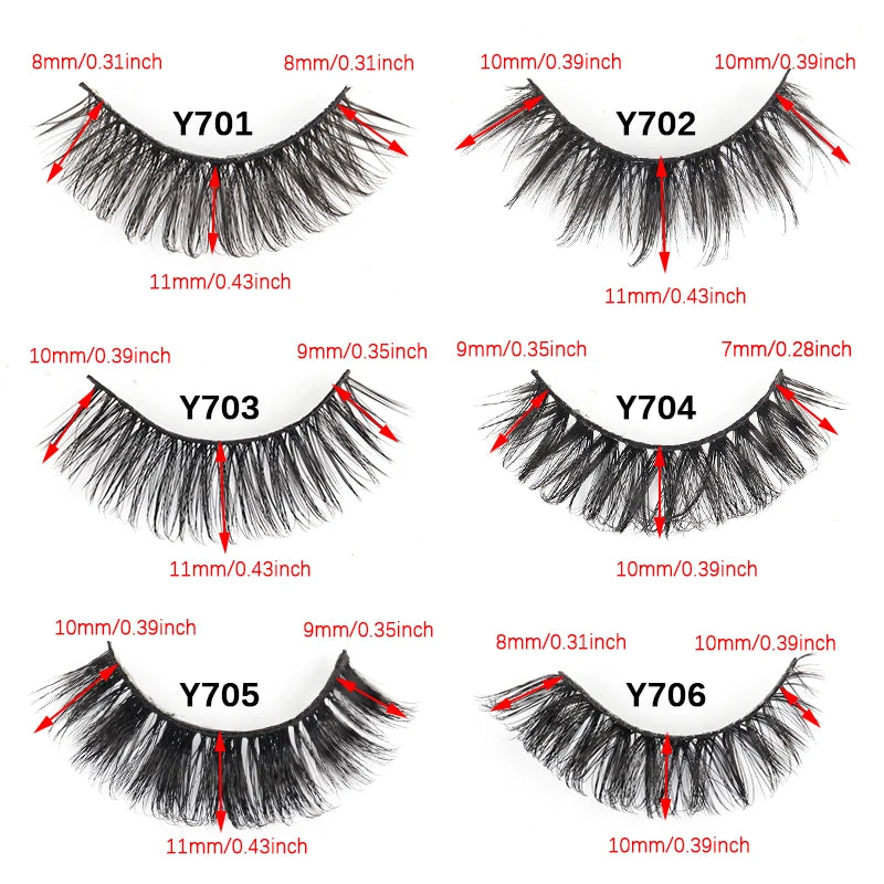 YSDO Half Eye Lashes 3/10/20 Pairs False Eyelashes Natural Faux Mink Lashes Cat Eye Lashes Sets Wing Eyelash Extension Tools