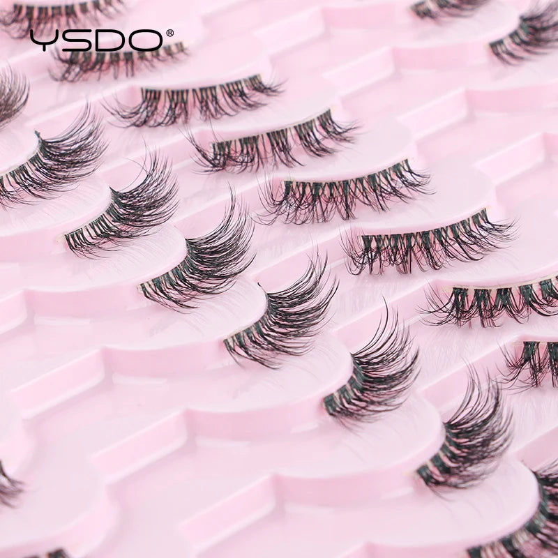 YSDO Half Eye Lashes 3/10/20 Pairs False Eyelashes Natural Faux Mink Lashes Cat Eye Lashes Sets Wing Eyelash Extension Tools